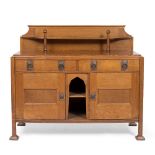 George Montague Ellwood for Bath Cabinet Makers Arts & Crafts sideboard, circa 1900 oak, with two