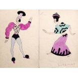 John Marsden Dronsfield (1900-1951) Two costume designs for the Queen's attendant One titled in