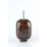 Margaret Frith (b.1943) Bottle vase tenmoku with white neck 23cm high.