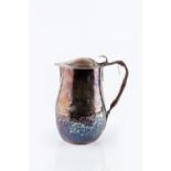 Keswick School of Industrial Art Arts & Crafts hot water jug hammered silver plate, with strapped