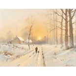 Peter Cosslett (b.1927) Winter landscape signed (lower right) oils on canvas 39cm x 49cm.