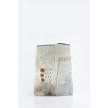 Craig Underhill (b.1968) Slab vase engobe layers and oxide glazes incised signature 31.4cm high,