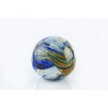 Michael Harris for Isle of Wight Paperweight, circa 1973 swirled glass with coachbolt prunt foot