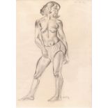 David Michael Jones (1895-1974) Standing nude, 1927 signed and dated (lower right) pencil 36.2cm x
