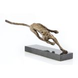Hamish Mackie (b.1973) Wild cat, 2004 2/12, signed, numbered and dated bronze on black marble base