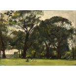 George Weissbort (1928-2013) The Park signed (lower right) oils on board 25cm x 34cm.