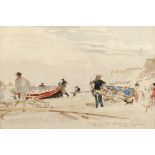 David Muirhead Bone (1876-1953) Beach at East Rushton signed, dated and inscribed in pencil (lower
