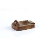 Robert Thompson of Kilburn (1876-1955) Mouseman ash tray oak carved mouse signature 10cm across.