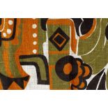 Edinburgh Weavers 'Marimba', circa 1950-1960 linen printed 'Marimba' to the edge 115cm x 121cm.