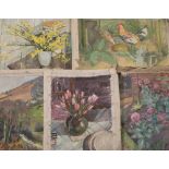 Beryl Sinclair (1901-1967) Five still life paintings oils on canvas all unframed (5).