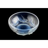 Rene Lalique (1860-1945) 'Ondines' bowl opaque glass model no.381, etched 'R. Lalique, France' 19.