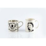 Lord Snowdon for Wedgwood Silver Jubilee Mug, and a 1977 Prince Philip Mug printed marks 12.5cm