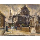 Cyril Mann (1911-1980) St. Pauls oils on paper 25.5cm x 31.8cm. Provenance: With letter of
