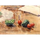 George Weissbort (1928-2013) Peppers and tomatoes, 1997 signed and dated (lower right) watercolour