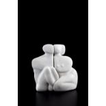 Peter Wright (1919-2003) Interlocking kneeling figures porcelain 12/250, both sections with