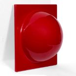 Verner Panton (1926-1998) Wall panel red coloured plastic produced by Lüber, Schwitzerland 60cm x