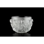 Lalique 'Luxembourg' vase frosted glass, moulded with cherubs etched 'Lalique France' 21.1cm high,