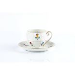 Dagobert Peche (1887-1923) Secessionist cup and saucer, circa 1910 porcelain, decorated with