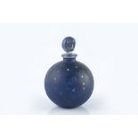 René Lalique (1860-1945) 'Dans la Nuit' scent bottle blue frosted glass decorated with stars moulded