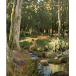 Frank Jameson (1899-1968) Woodland bather signed (lower right) oils on canvas 59cm x 49cm.