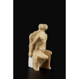 Peter Wright (1919-2003) Maquette for seated figures porcelain with oatmeal glaze 27/200, incised