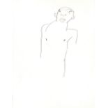 Keith Vaughan (1912-1977) Male nude torso studio stamp (to reverse) pencil on paper 24.9cm x 18.7cm.