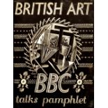 Eric Ravilious (1903-1942) 'BBC, British art talks pamphlet' lithograph 24.4cm x 18cm.