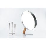Robert Welch for Durlston Vanity mirror and candlestick, the mirror designed in 1969 circular