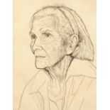 Edgar Holloway (1914-2008) Portrait of an elderly woman signed in pencil (in the margin) etching