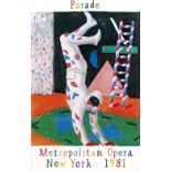 After David Hockney (b.1937) 'Parade, Metropolitan Opera New York', 1981 lithograph poster 96.5cm