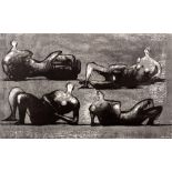 Attributed to Henry Moore (1898-1986) 'Four Reclining Figures with Architectural Background',