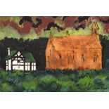 John Piper (1903-1992) Blakemere Church, Hereford signed (lower right) oils on canvas laid on