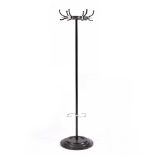 Jacques Adnet (1900-1984) Coat stand, circa 1950s chrome and black metal 178cm high.