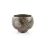 Henry Hammond (1914-1989) Footed bowl brushwork circles impressed potter's seal 11.5cm high, 14.