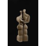 Peter Wright (1919-2003) Interlocking figures embracing Porcelain with dark oatmeal glaze 59/200,
