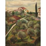 Cléa Badaro (1913-1968) Landscape signed (lower left) oils on canvas 44cm x 34cm. Born in Egypt in