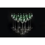 Manner of Kolomon Moser (1868-1918) Set of ten Art Nouveau 'Meteor' type wine glasses, circa 1900