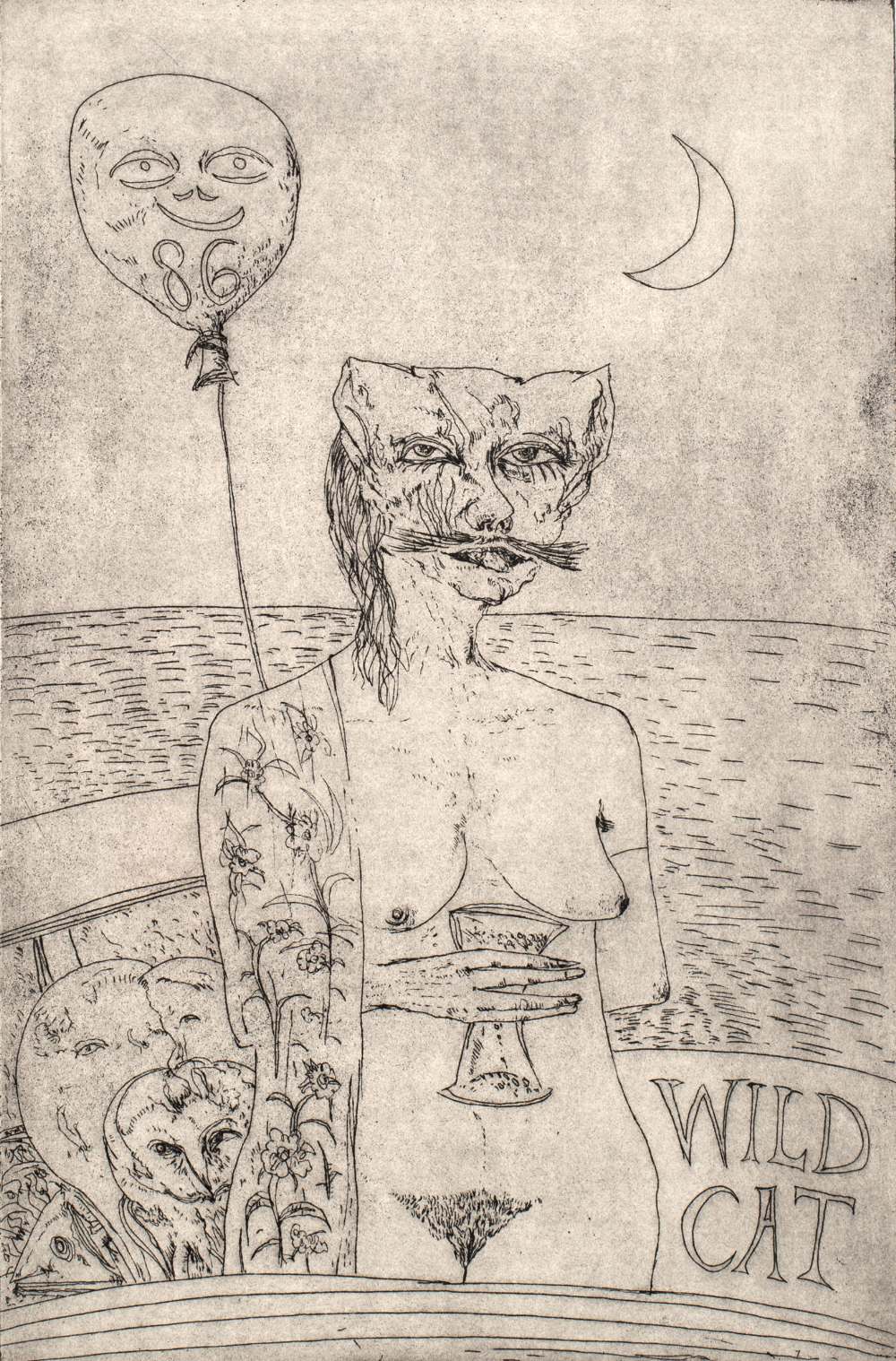 John Bellany (1942-2013) Wild Cat 37/50, signed and numbered in pencil (in the margin) etching