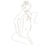 Keith Vaughan (1912-1977) Seated male nude studio stamp (to reverse) pencil on paper 24.9cm x 18.