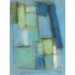 Derek Middleton (1917-2002) Blue and green squares initialled (lower right) pastels 28cm x 18.5cm.