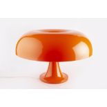 Giancarlo Mattioli for Artemide Nesso table lamp, designed in 1967 orange plastic 34cm high.