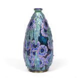 Camille Fauré (1874-1956) for Limoges Vase enamels, decorated with flowers signed 'C.Fauré