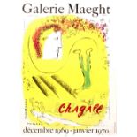 Marc Chagall (1887-1985) Galerie Maeght 1969-1970 Chagall exhibition poster lithograph published