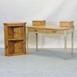 An Edwardian pine side table, 107cm,