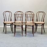 A set of four Thonet style dining chairs,