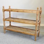 A pine set of shelves,