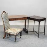 A Victorian mahogany writing table, 91cm,