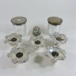 A set of five silver candelabra sconces,