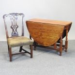 A George III mahogany side chair, together with a gate leg table,
