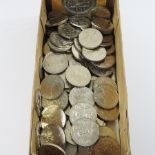 A collection of coins,